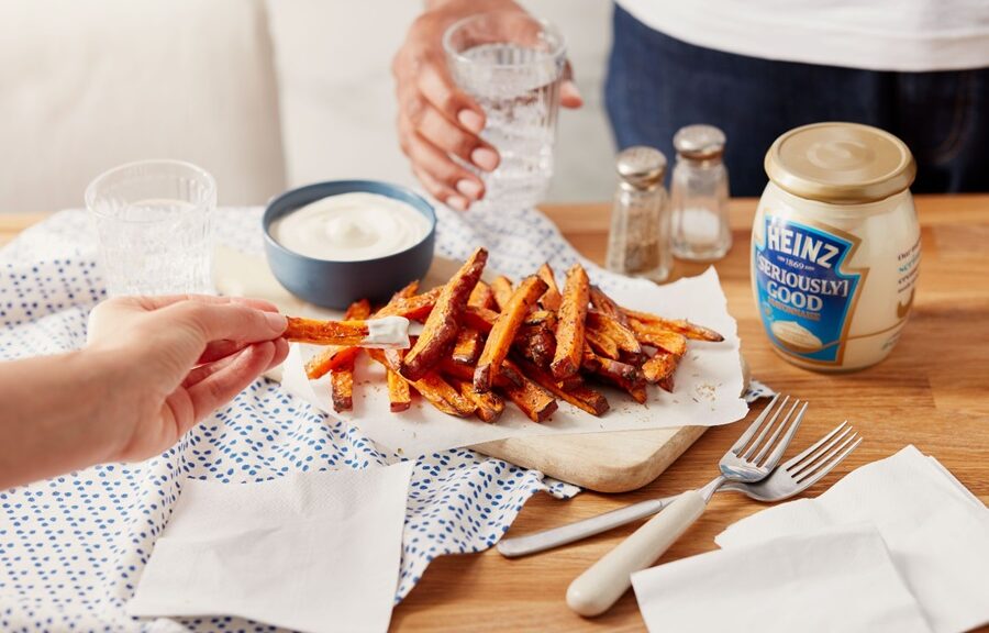Heinz mayo with sweet potato fries