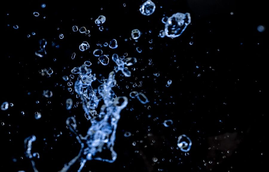 Splash of water on a black background